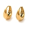 Real 18K Gold Plated 304 Stainless Stee Hoop Earrings, Geometry, Teardrop, 15x13mm