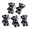 Opaque Acrylic Pendants, Pearl Luster Plated, Bear, Black, 36x22x13.5mm, Hole: 2.5mm