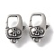 925 Thailand Sterling Silver Lobster Claw Clasps, Skull, with 925 Stamp, Antique Silver, 14.5x10x5mm, Hole: 1.5mm