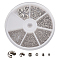 304 Stainless Steel Crimp Beads, with Crimp Beads Covers, Stainless Steel Color, Beads: 1.5mm/2mm/2.5mm/3mm, Cover: 6x5x3mm and 10.5x9x6mm