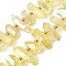 Electroplated Natural Quartz Crystal Beads Strands, Faceted, Nuggets Stick, with Seed Beads, Champagne Yellow, 11~25x3~9x4~10mm, Hole: 1~1.2mm, about 19~26pcs/strand, 7.09~7.48''(18~19cm)