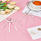 2Pcs 2 Styles Alloy Keychains, Imitation Pearl, Bowknot, White, 110~149mm, 1pc/style