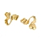 Ion Plating(IP) 304 Stainless Steel Stud Earrings for Women, Golden, 31x25mm