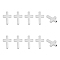 10Pcs 304 Stainless Steel Beads, Cross, Stainless Steel Color, 20x14x3mm, Hole: 2mm