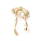 Brass Pendants, Bowknot Charms, Long-Lasting Plated, Cadmium Free & Lead Free, Rack Plating, Real 14K Gold Plated, 29x18x4.5mm, Hole: 2.5mm