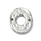 Rack Plating Alloy Links, Textured Hollow Oval Connector Charms, Platinum, 18x15x2mm, Hole: 1.5mm
