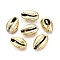 Electroplated Shell Beads, Cowrie Shells, Golden, 15~20x10~12x5~6mm, Hole: 12~14x2~3mm