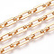 Iron Oval Link Chains, Unwelded, with Spool, Light Gold, 13.5x7x1.5mm, about 32.81 Feet(10m)/Roll