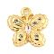 Brass Micro Pave Clear Cubic Zirconia Pendants, Flower, Golden, 11.5x11.5x2.6mm, Hole: 1mm