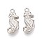 CCB Plastic Pendants, Sea Horse, Platinum, 28x12x6.2mm, Hole: 2.5mm