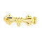 Bowknot Rack Plating Brass Brooches Findings, Kilt Pins with Loops, Golden, 28.5x10x7mm, Hole: 1.5mm