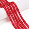 Dyed Natural White Jade Beads Strands, Rondelle, Red, 4.5x2.5~3mm, Hole: 0.8mm, about 142~148pcs/strand, 14.57~14.96''(37~38cm)