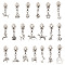 20Pcs Alloy Replacement Zipper Sliders, with Alloy Pendants, Platinum, 41~50mm