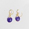 Ocean Theme Alloy Enamel Shell Shape Leverback Earrings, Golden, Mauve, 32x13mm
