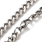304 Stainless Steel Cuban Link Chain Necklaces for Men, Stainless Steel Color, 19.57 inch(49.7cm), link: 7x5x1.5mm
