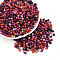 Picasso Glass Seed Beads, Faceted, Rondelle, Mixed Color, 4~4.5x3.5~4mm, Hole: 1~1.2mm, about 6080pcs/pound