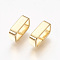 304 Stainless Steel Slide Charms, Rectangle, Golden, 4x12.5x7.5mm, Hole: 5.5x10.5mm