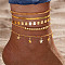 5Pcs Alloy Charm Anklets, Star, 8-1/4 inch(210mm)