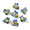 Handmade Porcelain Beads, Bees, Famille Rose Porcelain, Cornflower Blue, 17~19x18~19x11~11.5mm, Hole: 1.2~2.5mm