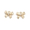 Brass Micro Pave Clear Cubic Zirconia Pendants, Bowknot Charms, Real 18K Gold Plated, 5.5x7x2.5mm, Hole: 0.8mm