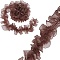 5 Yards Pleated Organza Pleated Lace Ribbon, Ruffled Ribbon with Plastic Beads, Garment Accessories, Coffee, 4-7/8 inch(125mm)