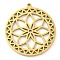 304 Stainless Steel Pendants, Laser Cut, Flower Charm, Golden, 27x25x1.4mm, Hole: 1.2mm