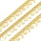 Brass Link Chains, Soldered, with Spool, Cadmium Free & Lead Free, Moon & Star, Real 18K Gold Plated, 6~6.5mm
