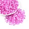 Drawbench Style Glass Seed Beads, Round Hole, Column, Magenta, 6~7x3.5~4mm, Hole: 1.2~1.6mm, about 3210pcs/pound