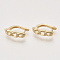 Brass Hoop Earring Findings with Latch Back Closure, Nickel Free, with Horizontal Loop, Real 18K Gold Plated, Curb Chain Shaped, 18.5x5.5x12.5mm, Hole: 1.2mm, Pin: 1mm.