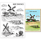 PVC Plastic Stamps, for DIY Scrapbooking, Photo Album Decorative, Cards Making, Stamp Sheets, Windmill Pattern, 16x11x0.3cm