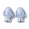 Handmade Porcelain Beads, Fish, Famille Rose Porcelain, Light Steel Blue, 27~28x20~21x10.5~11.5mm, Hole: 1.8~2.2mm