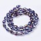 Electroplate Glass Beads Strands, AB Color Plated, Faceted Teardrop, Violet, 15x10mm, Hole: 1mm, 46~48pcs/strand, 69~72cm