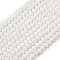 Opaque Glass Beads Strands, Rondelle, Faceted, White, 5x6x5mm, Hole: 1.2mm, about 98pcs/strand, 17.32''(44cm)