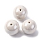 Handmade Polymer Clay Beads, Round, White, 19.5x19mm, Hole: 2mm