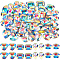 56Pcs 4 Styles Glass Rhinestone Cabochons, Point Back & Back Plated, Faceted, Mixed Shapes, Aquamarine AB, 10x7~10x4~5mm, 14pcs/style