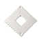 Brass Connector Charms, Lace Edged Rhombus Links, 925 Sterling Silver Plated, 21.5x21.5x0.8mm, Hole: 1.2mm