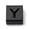 Ion Plating(IP) 304 Stainless Steel Square Slide Charms, Black, Letter Y, 9x8x4mm, Hole: 3.5x8.5mm