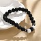 8mm Round Frosted Natural Obsidian & Howlite & Lava Rock Beaded Stretch Bracelets for Women Men