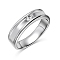 Rhodium Plated 925 Sterling Silver Micro Pave Cubic Zirconia Finger Rings for Women, Matte Platinum Color, 4~5mm, Inner Diameter: 17.2mm