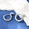 Brass Hoop Earrings, Snake, Platinum, 12.5x4.5x15mm