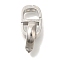Brass Fold Over Clasps, Oval, Platinum, 58mm, U: 35x6.5x6.5mm, hole: 3x4mm, clasp: 16.5x6.5x6.5mm, hole: 3x4mm