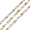 Two Tone 304 Stainless Steel Lumachina Chains, Ion Plating(IP), Unwelded, with Spool, Golden & Stainless Steel Color, 6x2x1mm