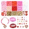 Valentine's Day DIY Polymer Clay Beads & Alloy Enamel Charm Stretch Bracelets Making Kits, Mixed Color, 6x1mm, Hole: 2mm
