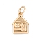 Brass Charms, House, with Jump Ring, House, 12.5x9.5x2mm, Hole: 3.5mm