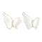 Brass Micro Pave Cubic Zirconia Pendants, with Shell , Butterfly Charms, 925 Sterling Silver Plated, 16x16x4mm, Hole: 1.2mm