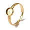 304 Stainless Steel Adjustable Ring Components, Round Pad Ring Settings, Ion Plating(IP), Real 18K Gold Plated, Tray: 6mm, 8mm, Inner Diameter: 19mm