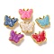 Rack Plating Brass Pendants With ABS Imitation pearls, Lead Free & Cadmium Free,  Long-Lasting Plated, Butterfly Charms, Mixed Color, 11x13.5x5mm, Hole: 1.8mm