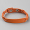 Imitation Leather Simple Plain Cord Bracelet with Buckles, Dark Orange, 9-1/8 inch(23cm)