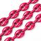 Alloy Coffee Bean Chains, with Iron Oval Link, Unwelded, Spray Paint, Cadmium Free & Lead Free, with Spool, Cerise, Coffee Bean: 13.5x10.5x4.5mm, Link: 9x4x2mm