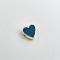 Alloy Enamel Beads, Heart, Golden, Blue, 10.5x10.5x4.5mm, Hole: 1.5mm
